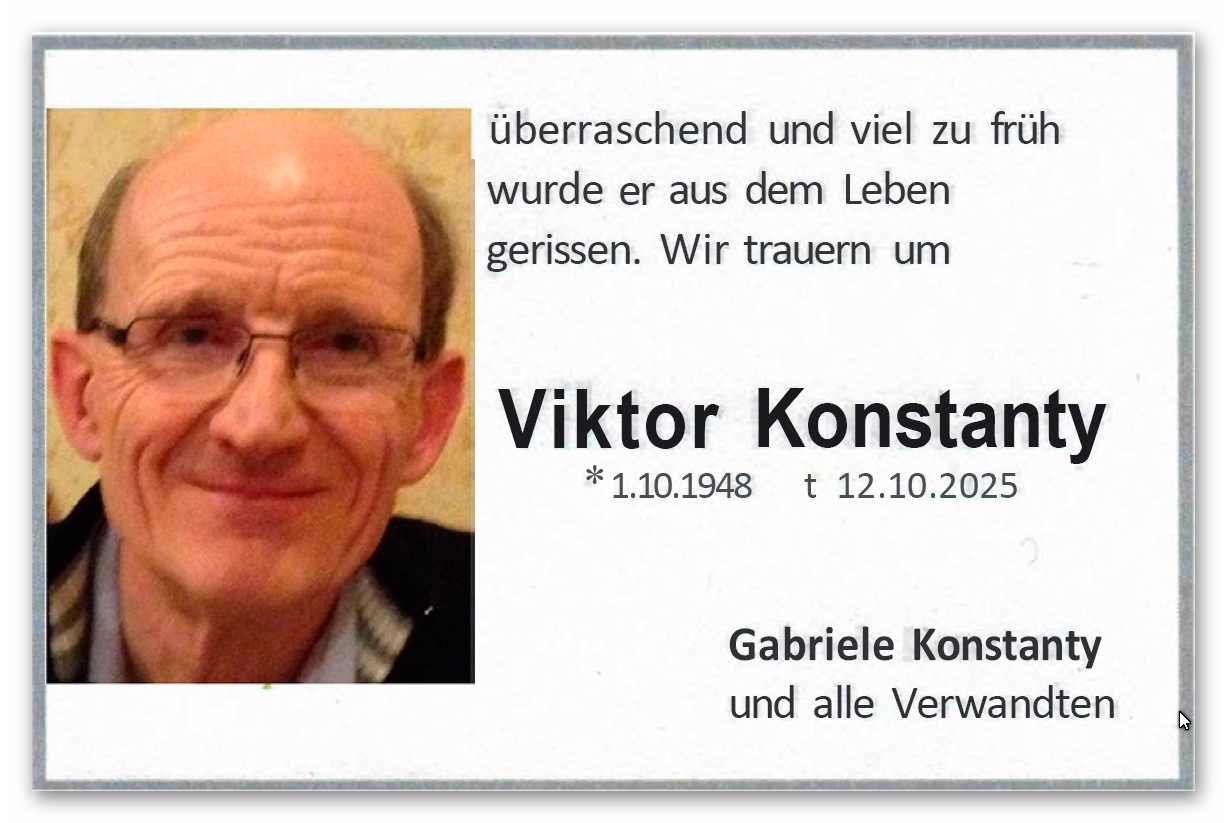 Viktor Konstanty Todesanzeige